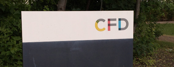 Foto af skilt med CFD's logo