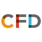 CFD's logo på en hvid baggrund