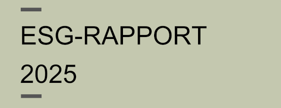 Billede af rapportens forside med teksten ESG-RAPPORT 2025